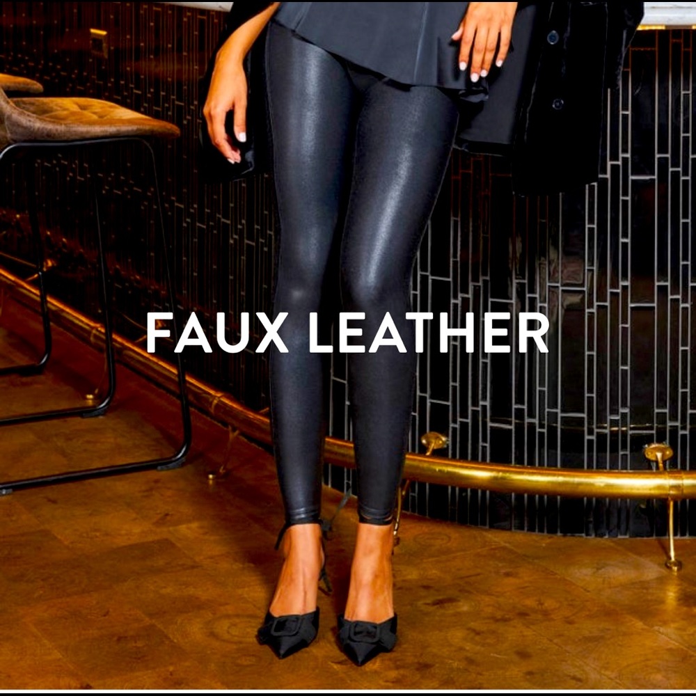 Faux leather spanx